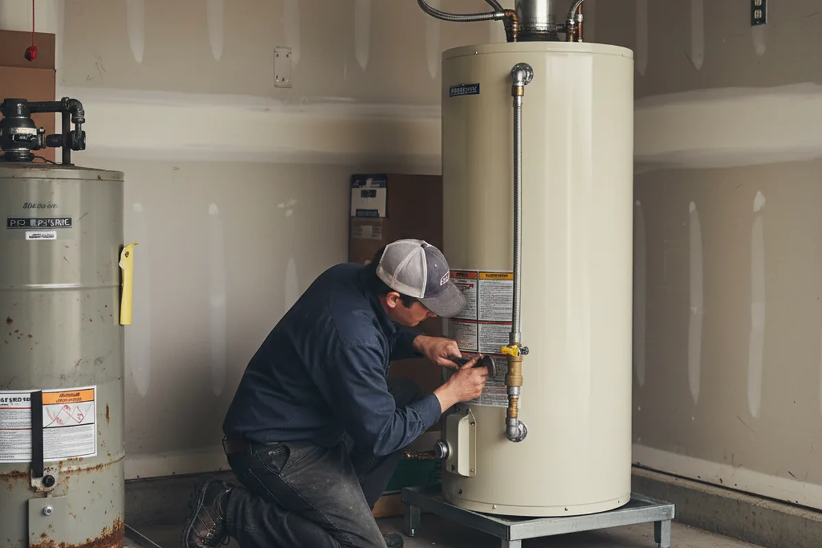 Water heater and shutoff valve replacement in Christiana